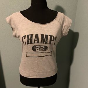 2/$13 Gray and Black Crop Top- Champ